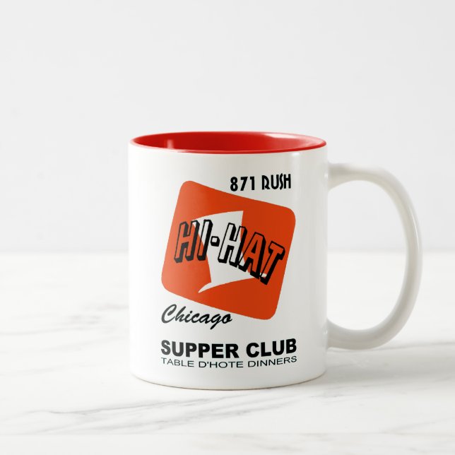 Hi-Hat Supper Club, Rush St., Chicago, IL Two-Tone Coffee Mug (Right)