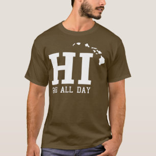 HI Hawaii 808 All Day Hawaiian Vintage  Oahu Maui  T-Shirt