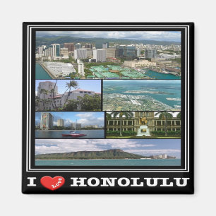 HI - Hawaii - Honolulu - I Love Magnet