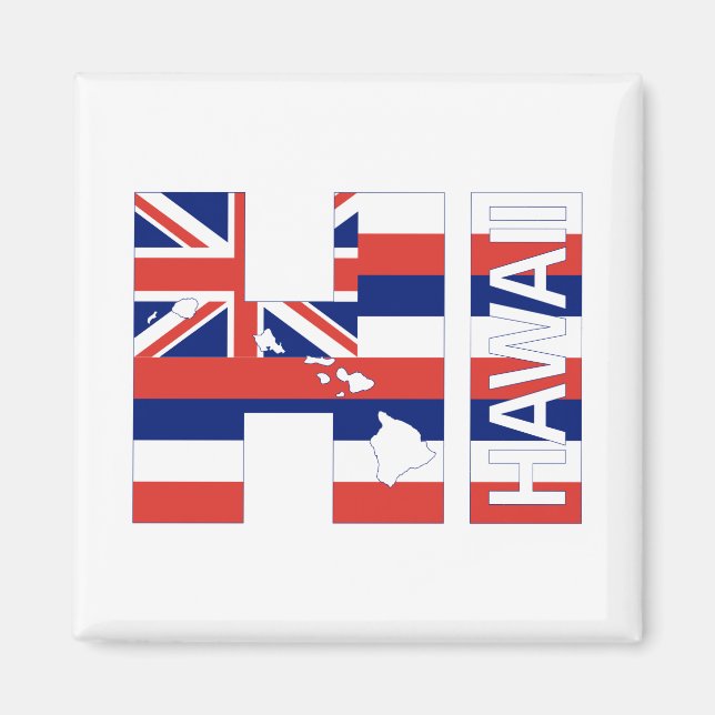 HI Hawaii Islands Hawaiian Flag Magnet (Front)