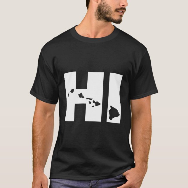 Hi Hawaii Map T-Shirt (Front)