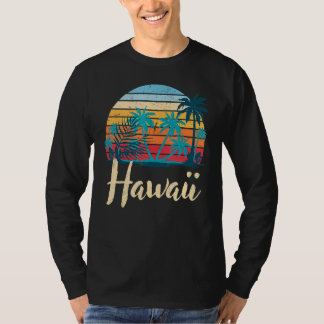 HI Hawaiian Palm Trees Summer Aloha Retro Hawaii T-Shirt