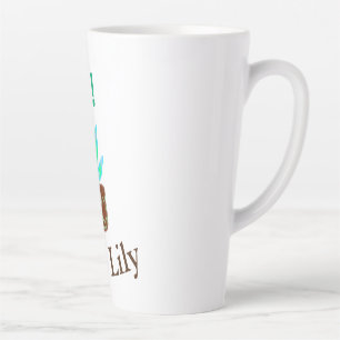 Hi I am Lily cactus succulent add name watercolor  Latte Mug