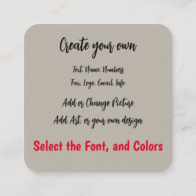 Hi, I was here (Call me Card)  Calling Card (Back)