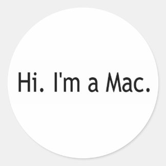Hi I'M A Mac Classic Round Sticker