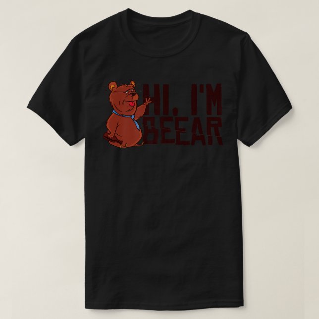 Hi, I'm Beear Drunk Bear Funny Animal Premium  T-Shirt (Design Front)