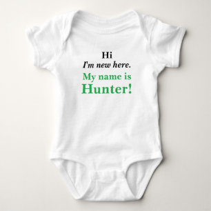Hi I'm new here! My name is Customisable! Baby Bodysuit