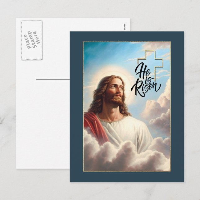  Hi is Risen! Jesus Christ Painting Easter Holiday Postcard (Front/Back)
