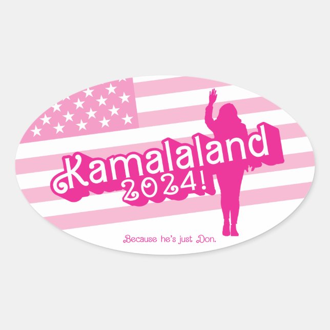 "Hi Kamala" – Oval Sticker (tagline A) (Front)