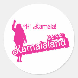 "Hi Kamala" – Round Sticker (tagline B)