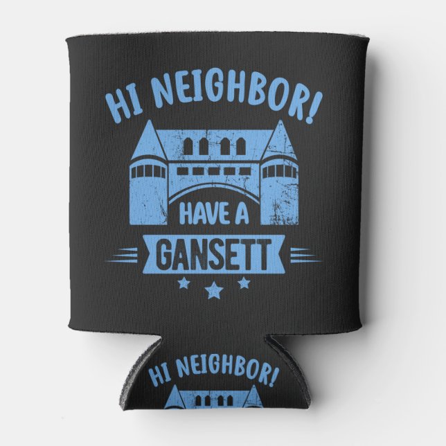 Hi Neighbor Have A Gansett Retro Style Gifts Can Cooler (Front)