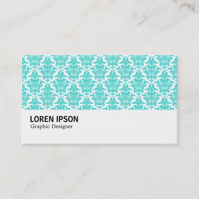 Hi-Phi - 0219 - Aqua Damask Business Card (Front)