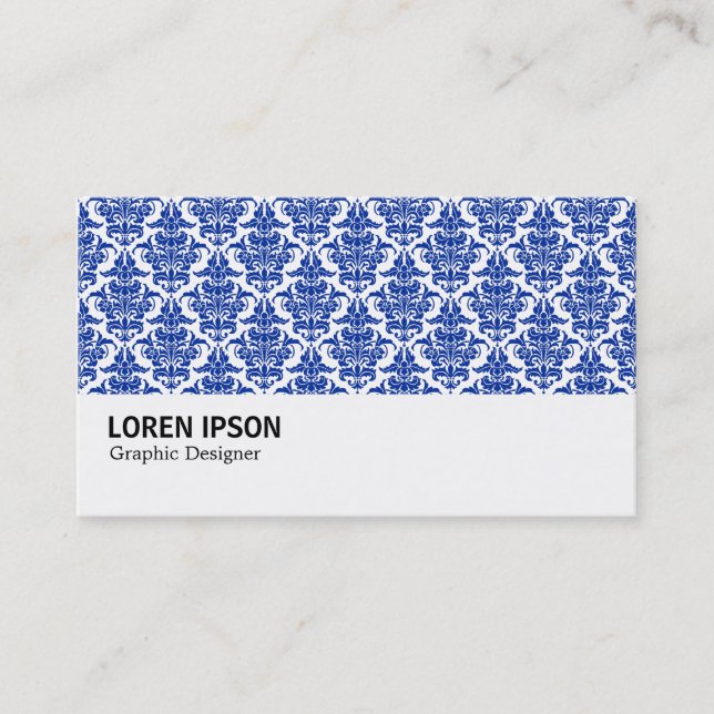 Hi-Phi - 0220  Navy Damask Business Card (Front)
