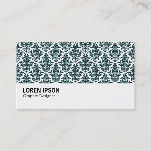 Hi-Phi - 0228 Dark Green Damask Business Card (Front)