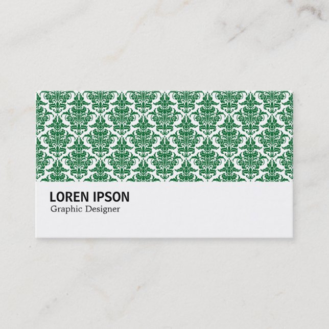 Hi-Phi - 0229 Forest Green Damask Business Card (Front)