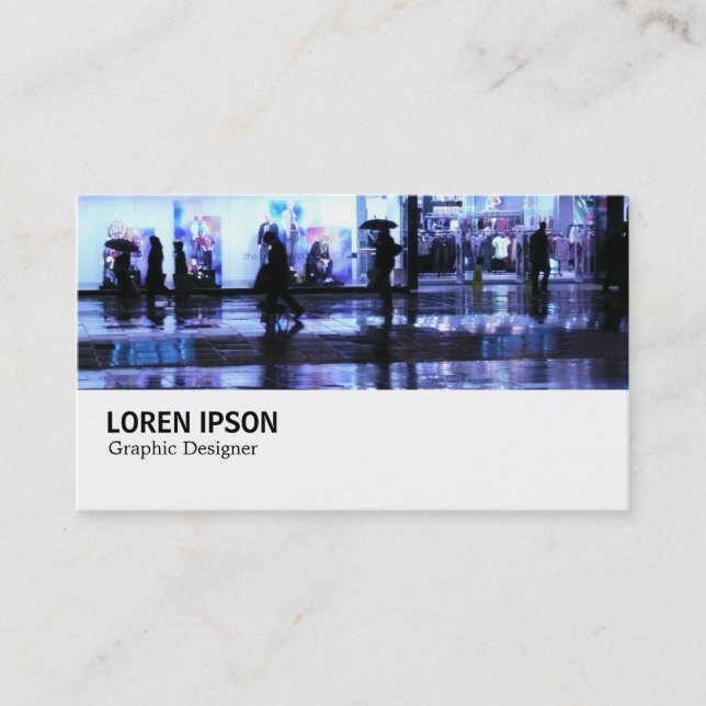 Hi-Phi - 035 - Shopping in the Rain Business Card (Front)