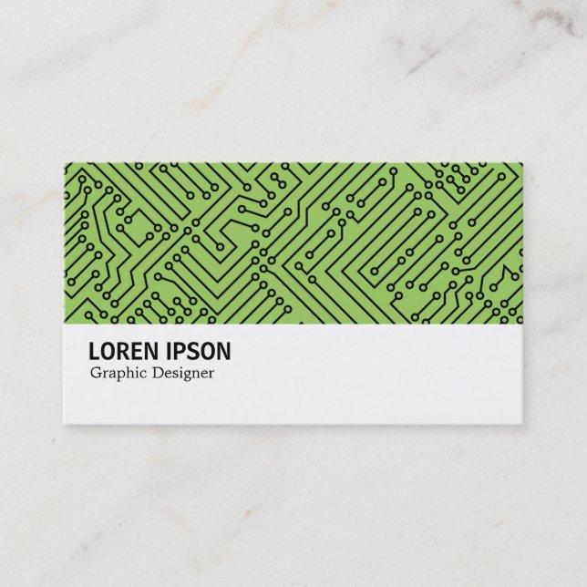 Hi-Phi - 0415 - Circuitry - Black on Green 9ccd5f Business Card (Front)