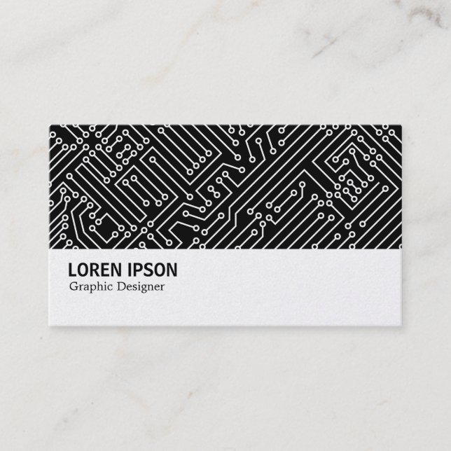 Hi-Phi - 0416 - Circuitry - White on Black (Gold) Business Card (Front)