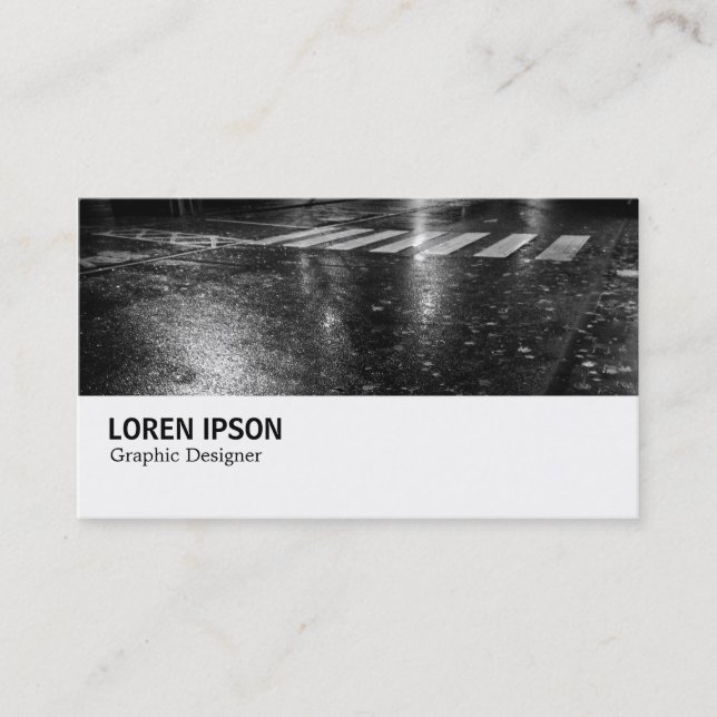 Hi-Phi - Wet Autumn Road at Night Business Card (Front)