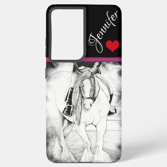 Hi-Point with Red Heart (purple/black border) Samsung Galaxy S21+ Case (Back)