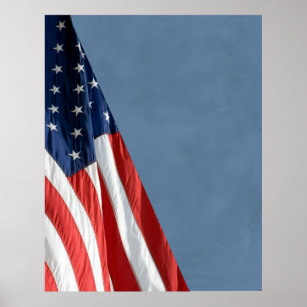 Hi Res COMPACT PHOTO BACKDROP - US Flag on Slate Poster
