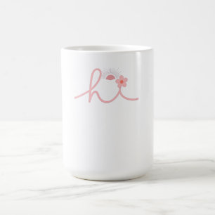 "hi" Script Mountain Sunset Design Coffee Mug