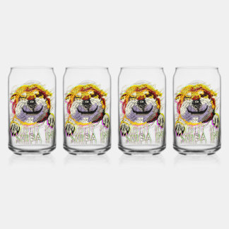 "HI" SHIBA INU CAN GLASS