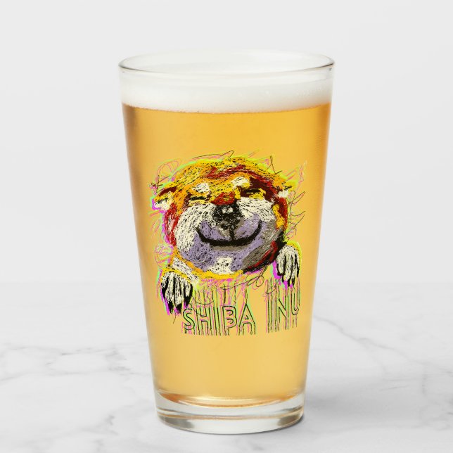 "HI" SHIBA INU GLASS (Front Filled)