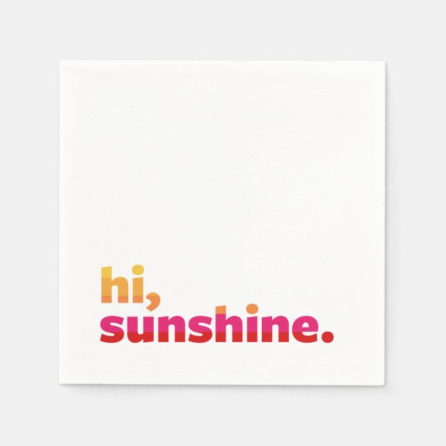 Hi, Sunshine. Summer Party Cocktail Napkin (Front)