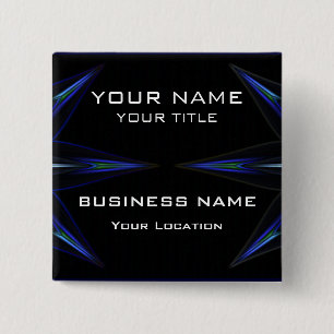 Hi Tec Futuristic Business Name Tag 15 Cm Square Badge