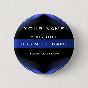 Hi Tec Futuristic Business Name Tag 6 Cm Round Badge