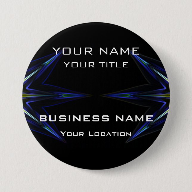 Hi Tec Futuristic Business Name Tag 7.5 Cm Round Badge (Front)