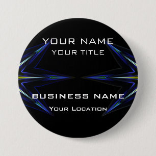 Hi Tec Futuristic Business Name Tag 7.5 Cm Round Badge