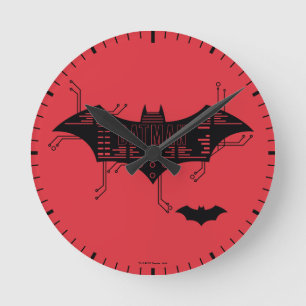 Hi-Tech Bat Circuit Logo Round Clock