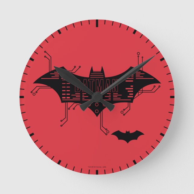 Hi-Tech Bat Circuit Logo Round Clock (Front)