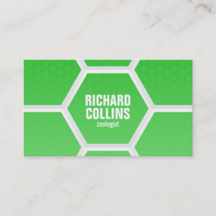 Hi-Tech Honeycomb Pattern - Green Business Card