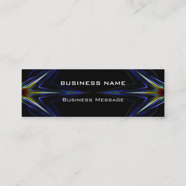 Hi Tech Neon Futuristic Mini Business Card (Front)