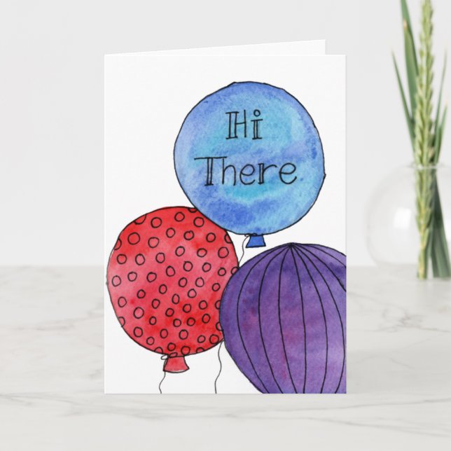 Hi There Balloons card (Front)