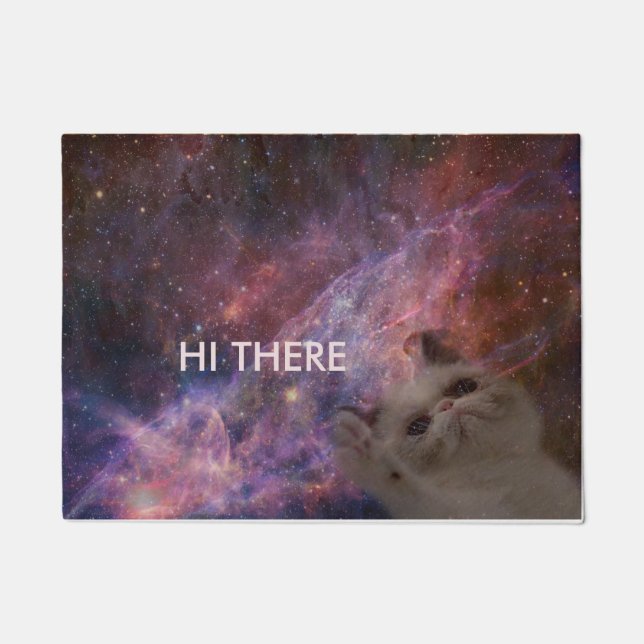 Hi There- Nebula Cat Doormat (Front)