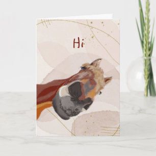 Hi Thinking of You Funny Horse Looking down at you Card