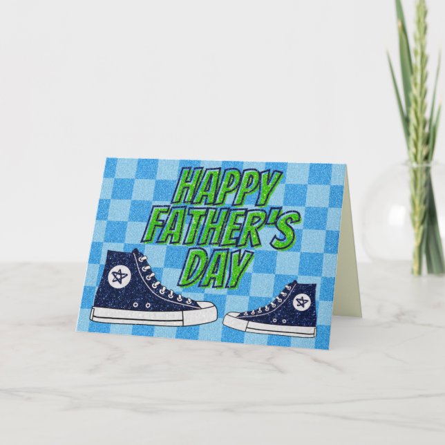Hi Tops Happy Father's Day Glitter Card (Front)