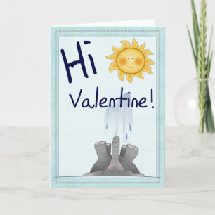 Hi Valentine Elephant Valentine's Day Card d1
