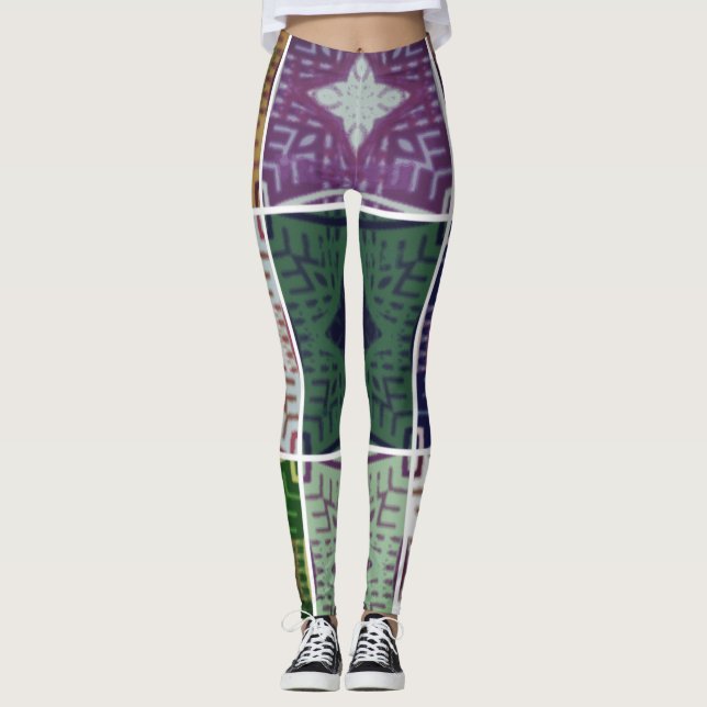 Hi Waist star lovely feminine print weekend free Leggings (Front)