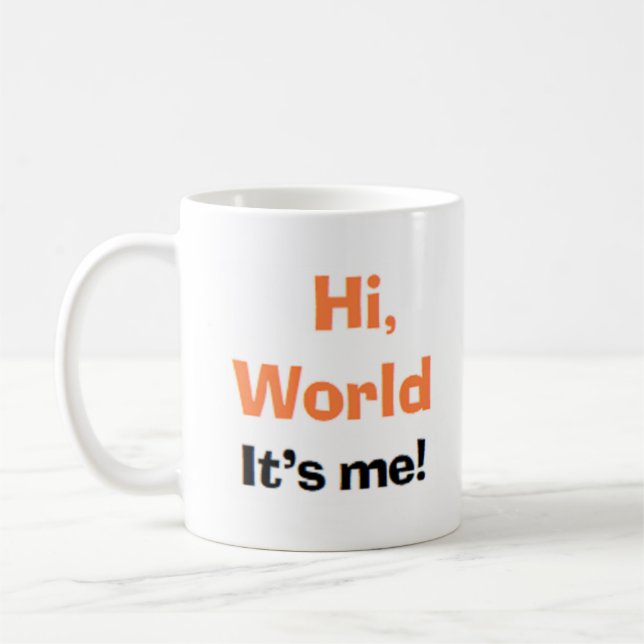 hi world it's me notebook coffee mug (Left)