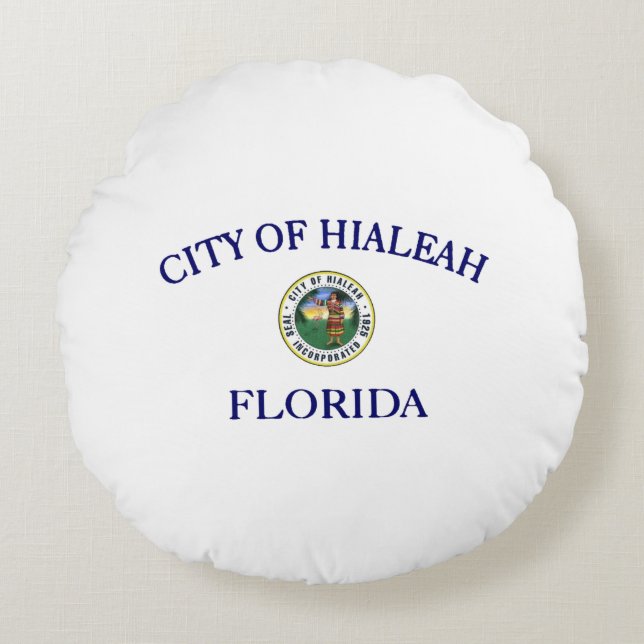 Hialeah (Florida) City flag   Round Cushion (Front)