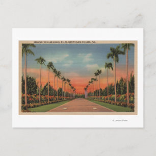 Hialeah, Florida - Miami Jockey Club Driveway Postcard