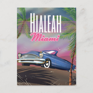 Hialeah Florida USA 80s travel poster Postcard