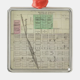 Hiawatha, Everest, Morrill, and Baker, Kansas Metal Tree Decoration