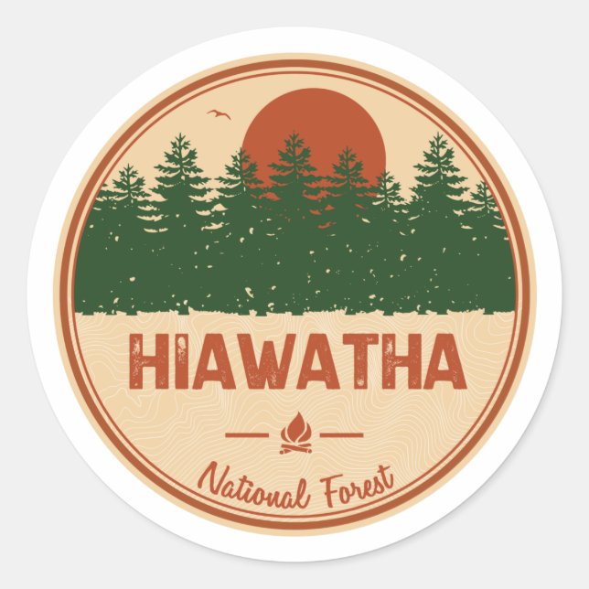 Hiawatha National Forest Classic Round Sticker (Front)