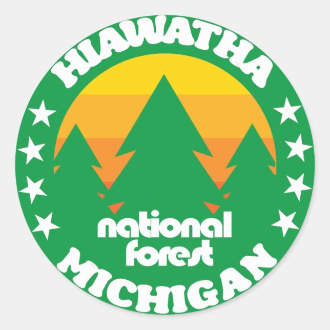 Hiawatha National Forest Classic Round Sticker (Front)